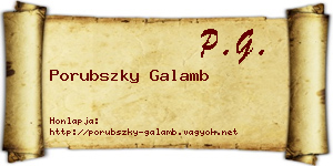 Porubszky Galamb névjegykártya